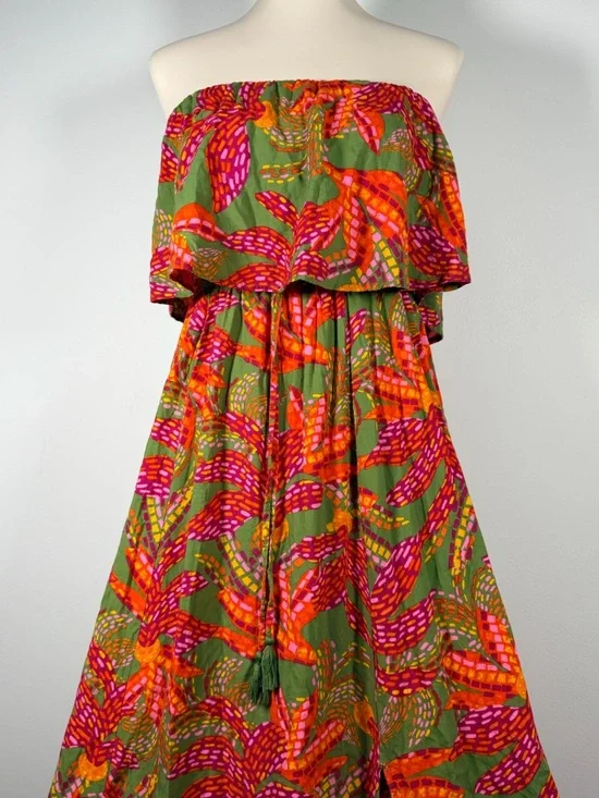 Summer Strapless Maxi Dress with Boho Print - Picture 2 of 10